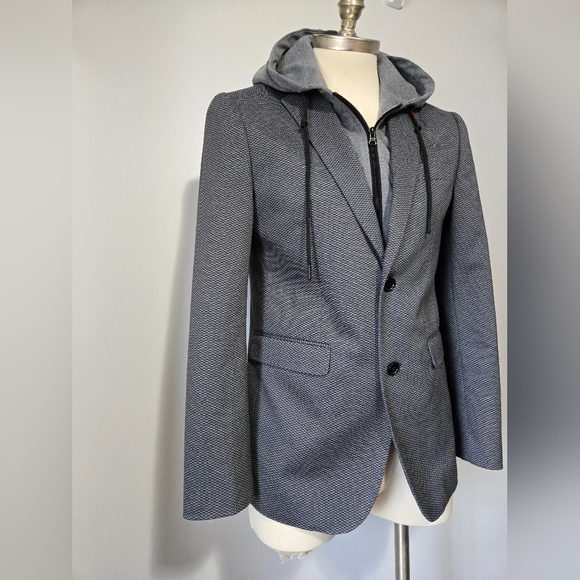 SOUL OF LONDON Grey And Black Blazer with Rwmovable Hoodie. Size 38R - Picture 2 of 16